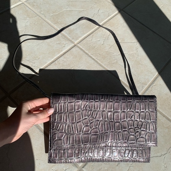 NWT J. Renee Gray/Silver Print Bag - Picture 10 of 12